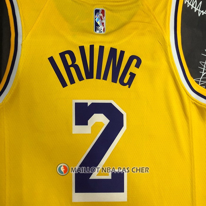 Maillot Los Angeles Lakers Kyrie Irving NO 2 75th Anniversary 2021-22 Jaune